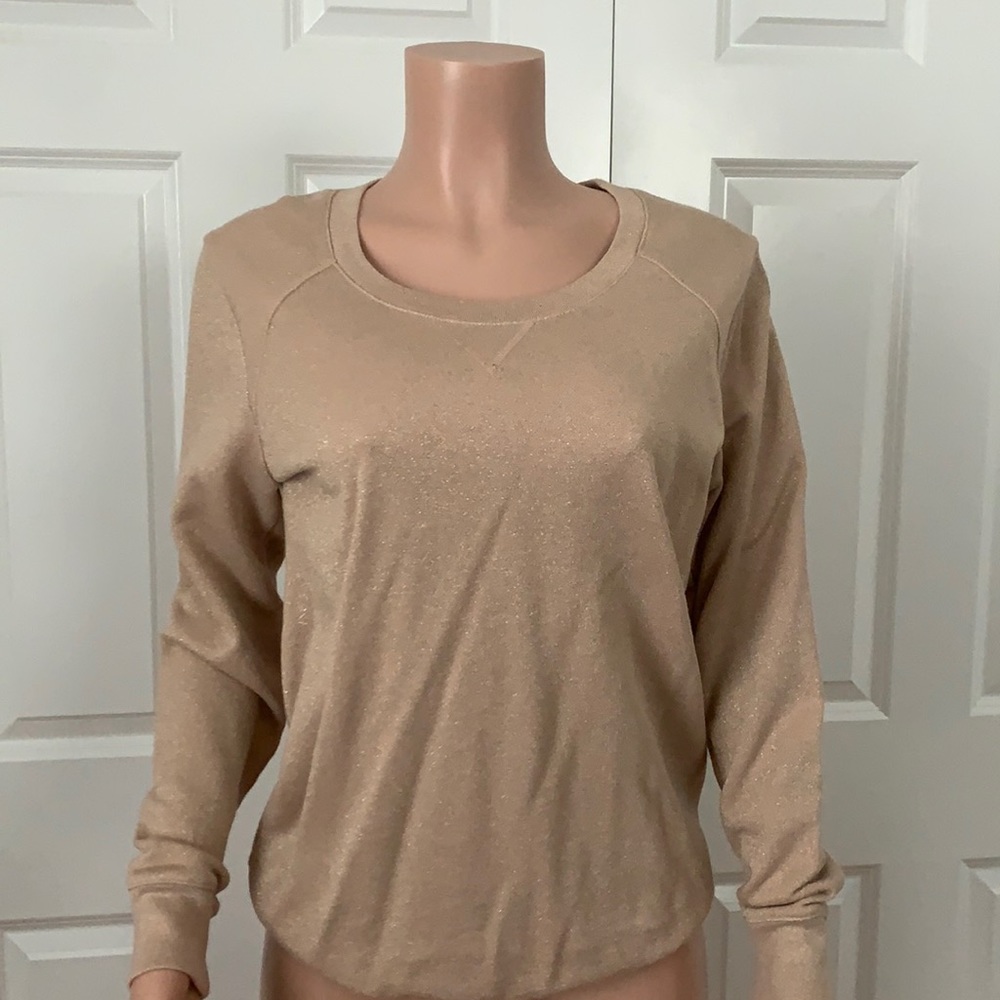 Blush sweater with soft gold glitter shine